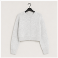 Women's Cropped Cardigan Sweaters Lightweight Long Sleeve Button Up Knit Cardigan Fashion Outfits - front view