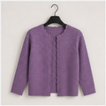 Women's 3/4 Sleeve Cardigan Sweater, Lightweight Cropped Cardigan Trendy, Dressy Casual Crochet Bolero Shrugs - front view